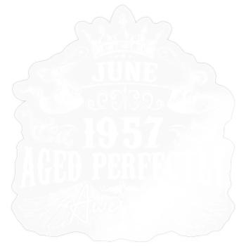 1957 | Juni 1957 Geburtstag Perfekt gealtert - Sticker Größe S (10 x 10 cm) - Transparent glänzend - Vorne