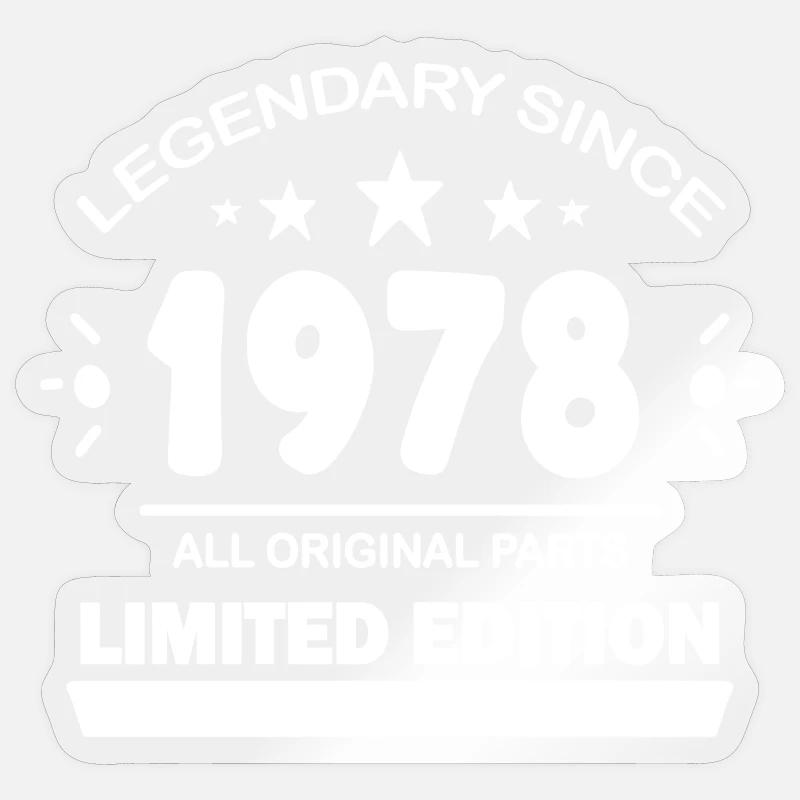 1978 - Né 1978 - Année de construction 1978 - Sticker taille S (10 x 10 cm) - brillant transparent