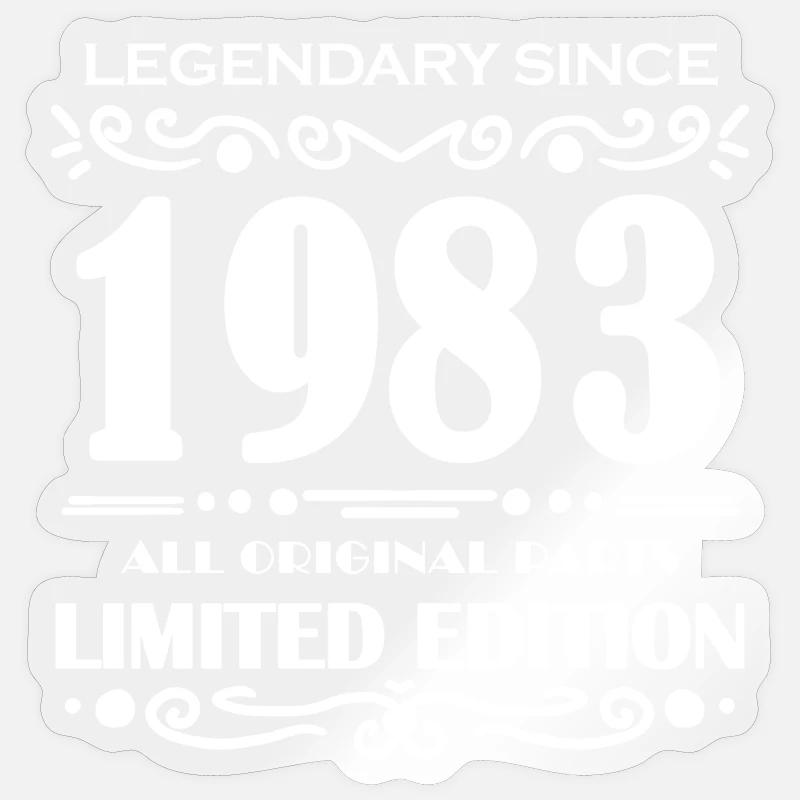 1983 - Né 1983 - Année de construction 1983 - Sticker taille S (10 x 10 cm) - brillant transparent