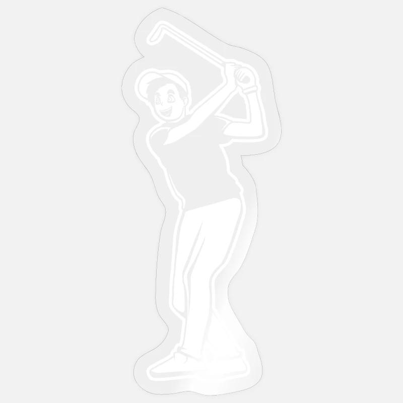 Golfspieler Junge - Sticker Größe S (10 x 10 cm) - Transparent glänzend