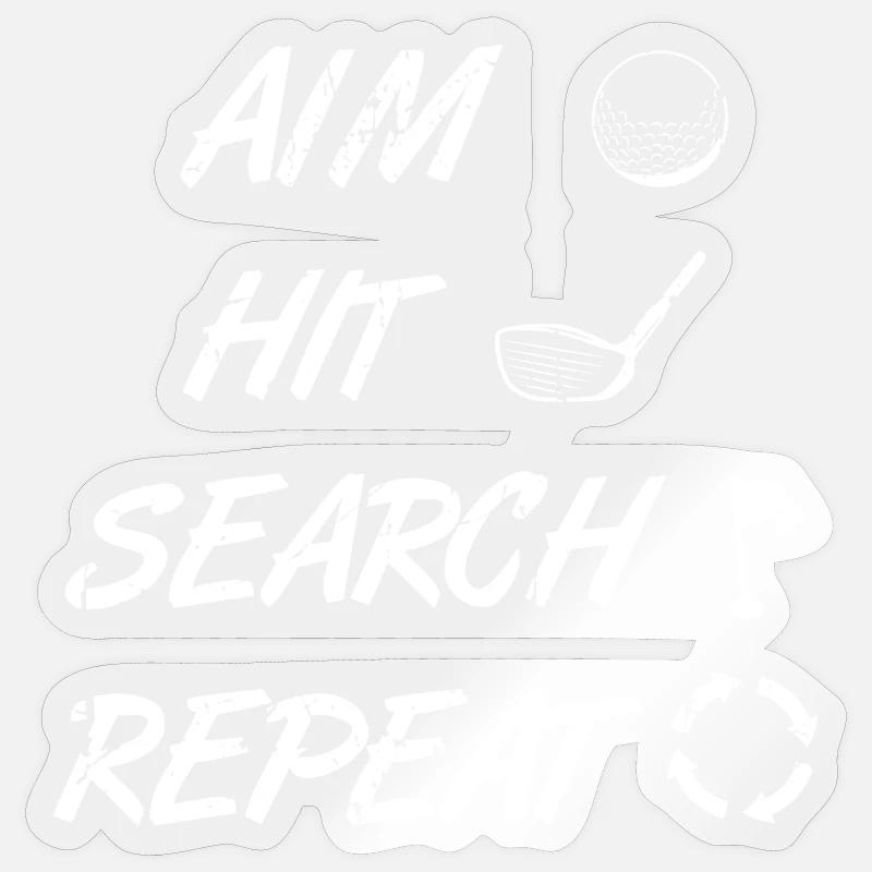 Aim Beat Search Répéter Golf - Sticker taille S (10 x 10 cm) - brillant transparent