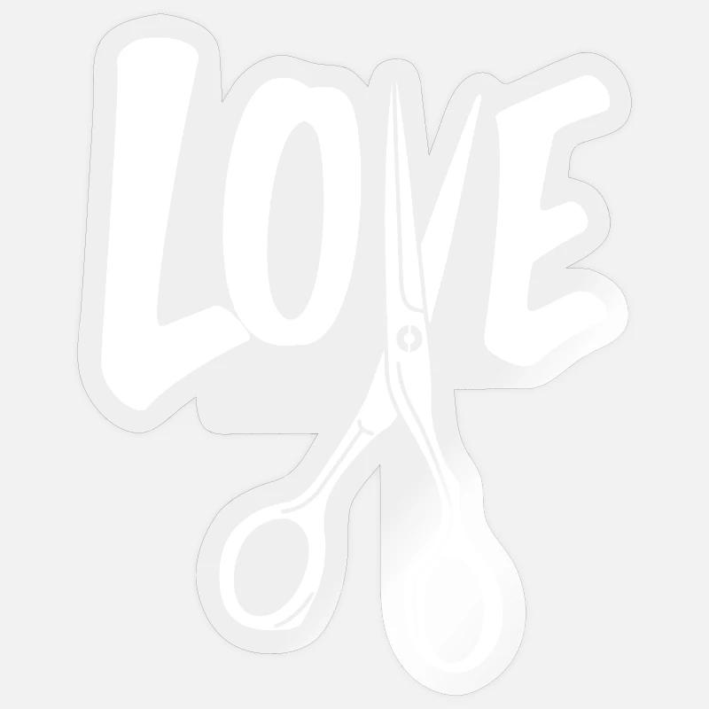 Coiffeur Coiffeur - Sticker taille S (10 x 10 cm) - brillant transparent