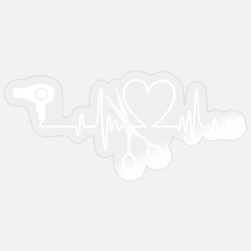 Coiffeur Coiffeur - Sticker taille S (10 x 10 cm) - brillant transparent