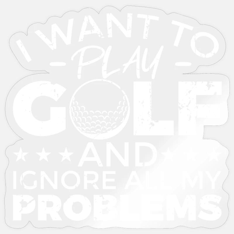 Cooler Golf Spruch - Sticker Größe S (10 x 10 cm) - Transparent glänzend
