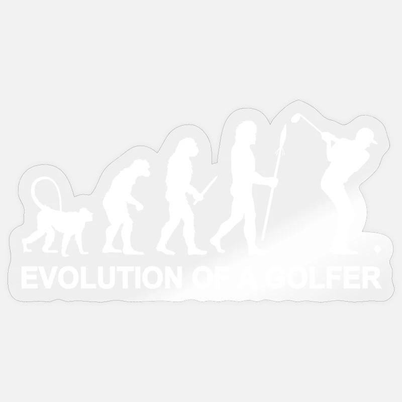 Evolution of a golfer - Sticker size S (10 x 10 cm) - transparent glossy