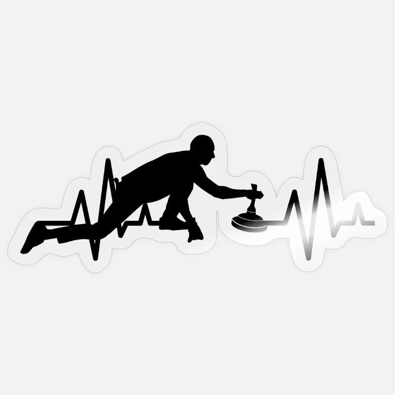 Curling Curling - Sticker taille S (10 x 10 cm) - brillant transparent