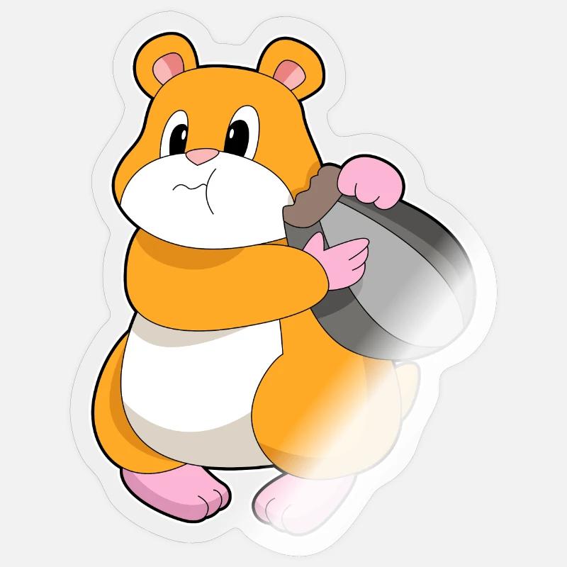 Hamster Noyer - Sticker taille S (10 x 10 cm) - brillant transparent