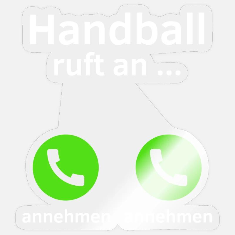 Handball ruft an - annehmen oder annehmen? Sticker Größe S (10 x 10 cm)