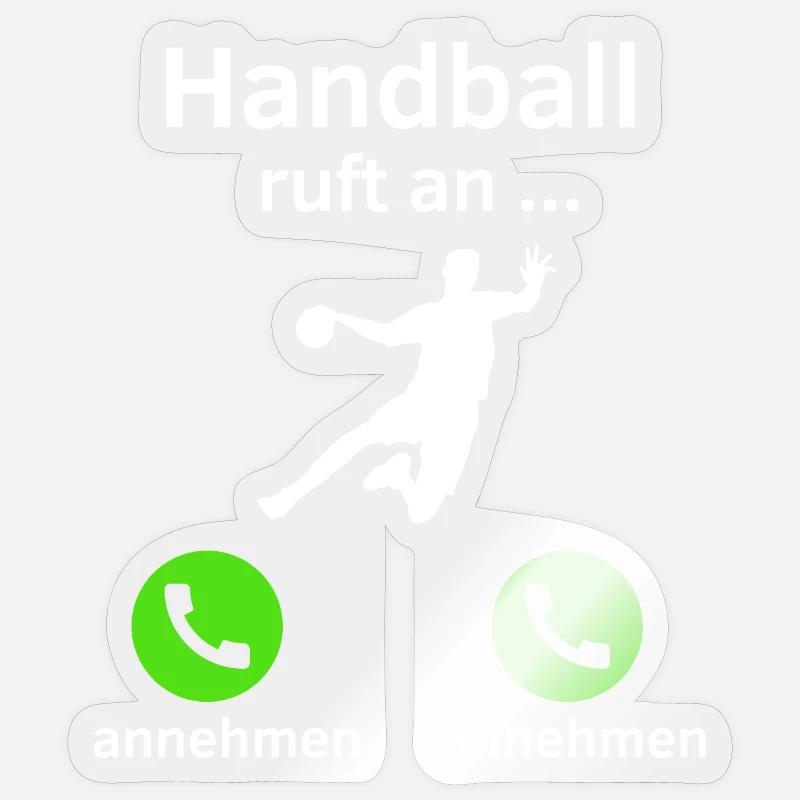 Handball ruft an - annehmen oder annehmen? Sticker Größe S (10 x 10 cm)