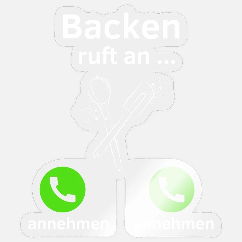 Backen ruft an - annehmen oder annehmen? Sticker Größe S (10 x 10 cm)