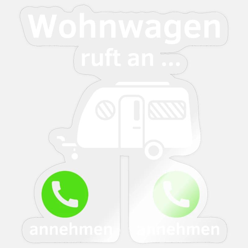 Wohnwagen ruft an - annehmen oder annehmen? Sticker Größe S (10 x 10 cm)