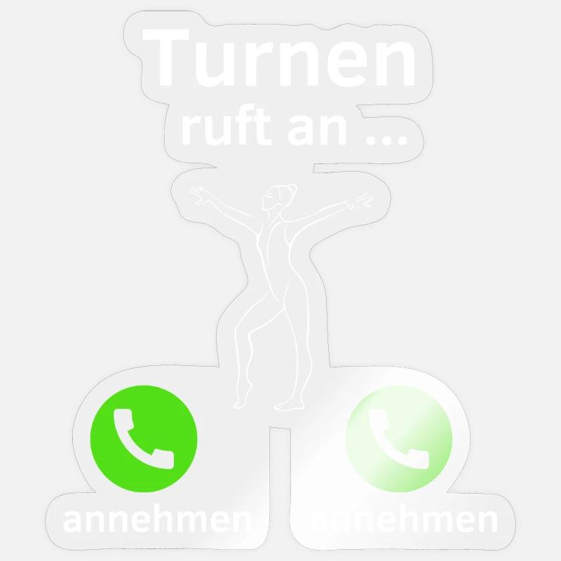Turnen ruft an - annehmen oder annehmen? Sticker Größe S (10 x 10 cm)