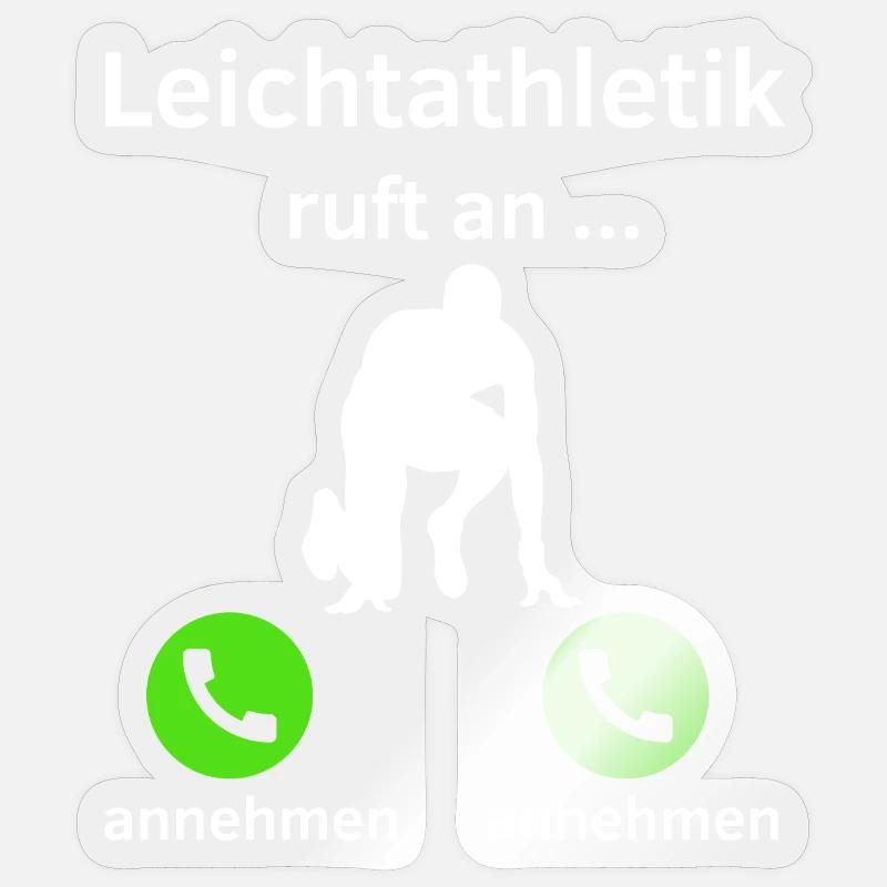Leichtathletik ruft an - annehmen oder annehmen? Sticker Größe S (10 x 10 cm)