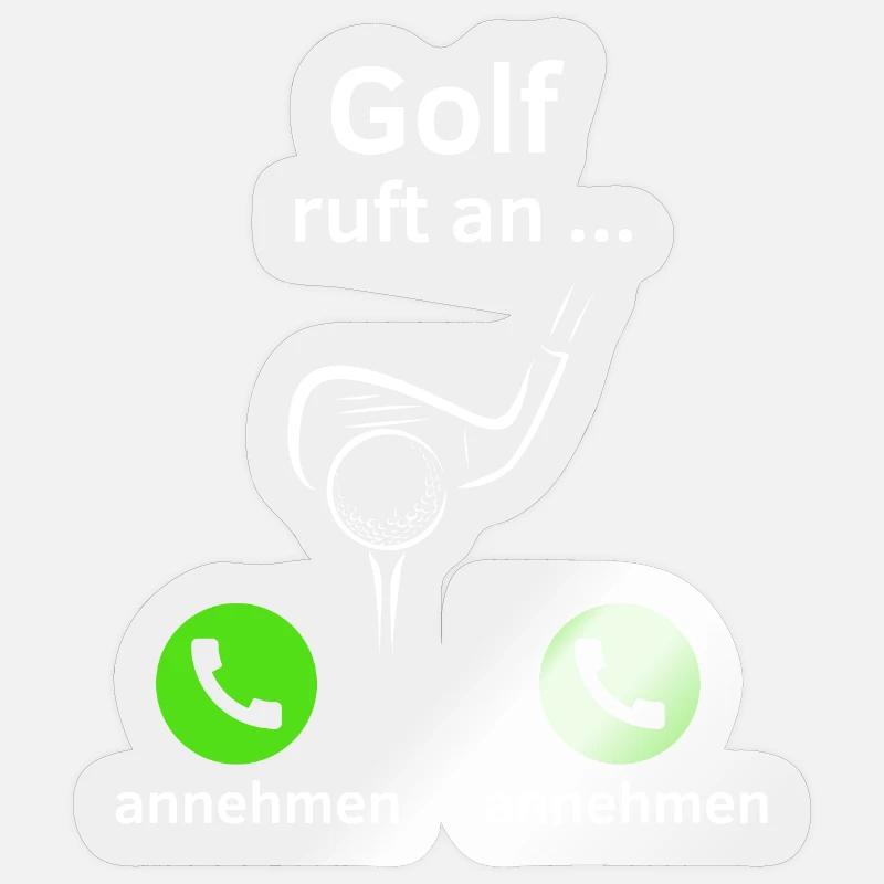 Golf ruft an - annehmen oder annehmen? Sticker Größe S (10 x 10 cm)