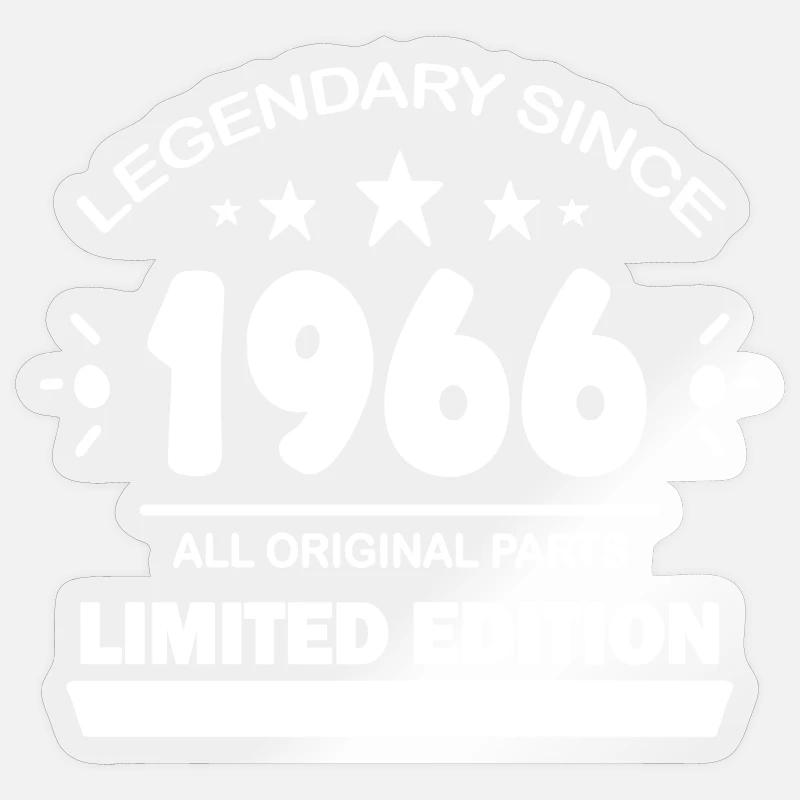 1966 - Né 1966 - Année de construction 1966 - Sticker taille S (10 x 10 cm) - brillant transparent