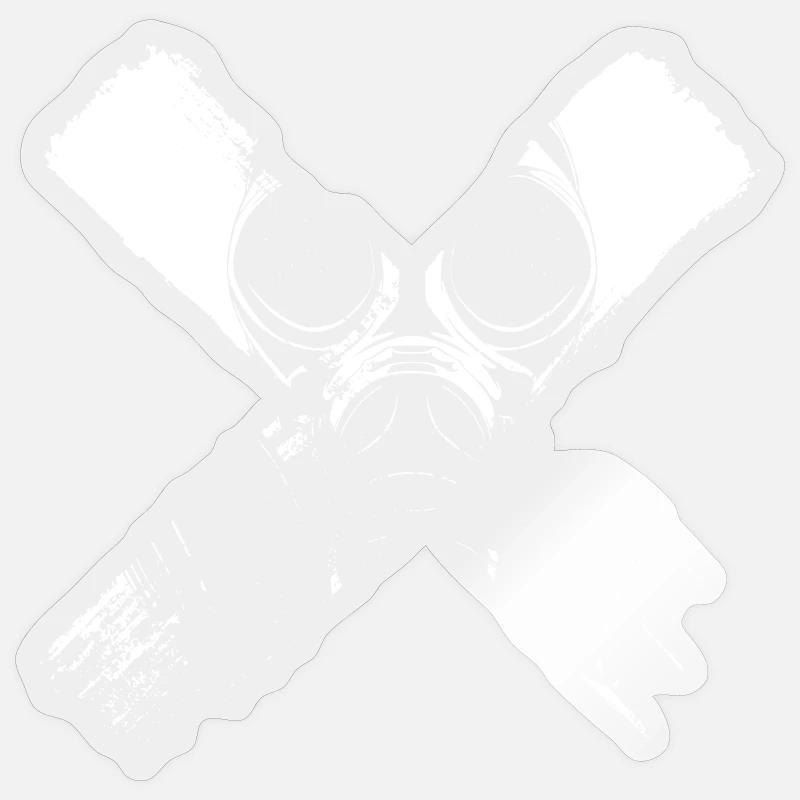 Apocalypse rave gassmaske cross electro Klistremerke størrelse S (10 x 10 cm)