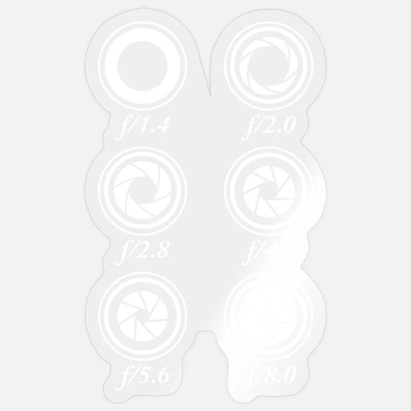 Kamera Blenden - Sticker Größe S (10 x 10 cm) - Transparent glänzend