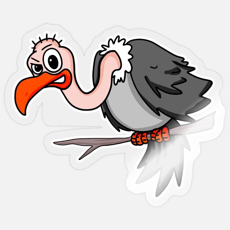 Vautour - Sticker taille S (10 x 10 cm) - brillant transparent