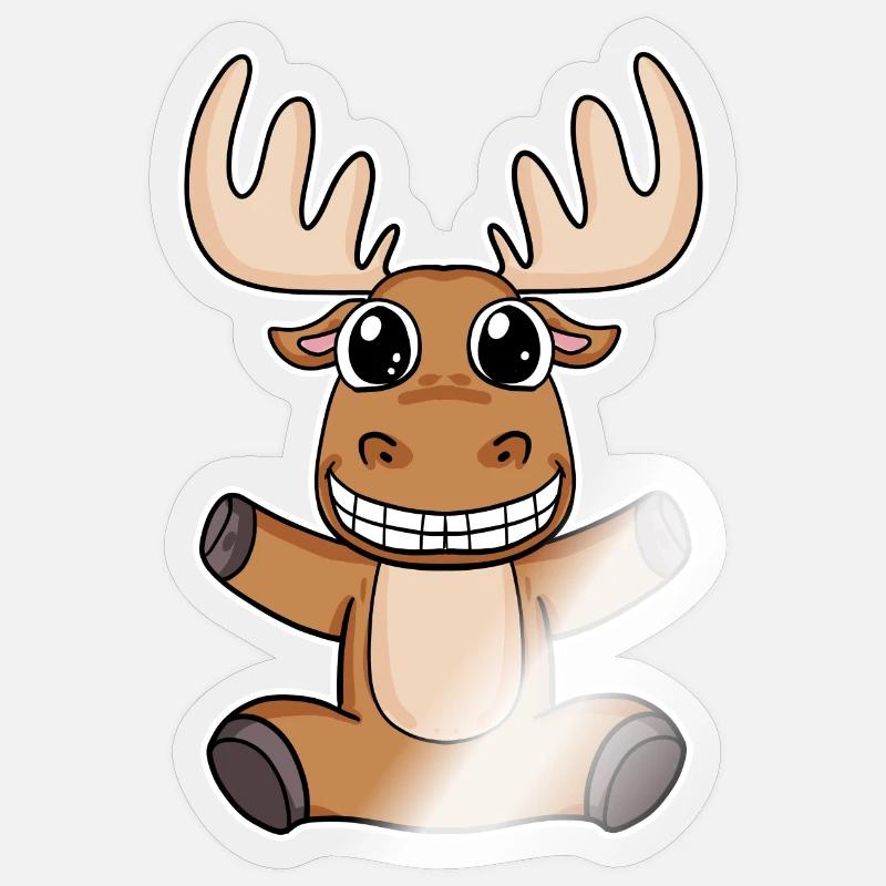 Elk Deer - Sticker size S (10 x 10 cm) - transparent glossy