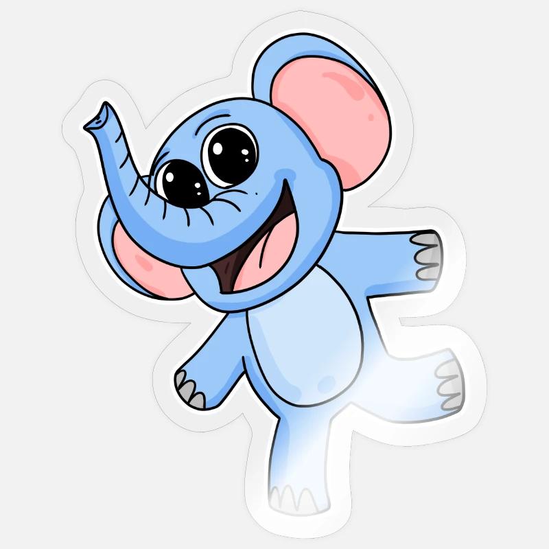 Elephant - Sticker size S (10 x 10 cm) - transparent glossy