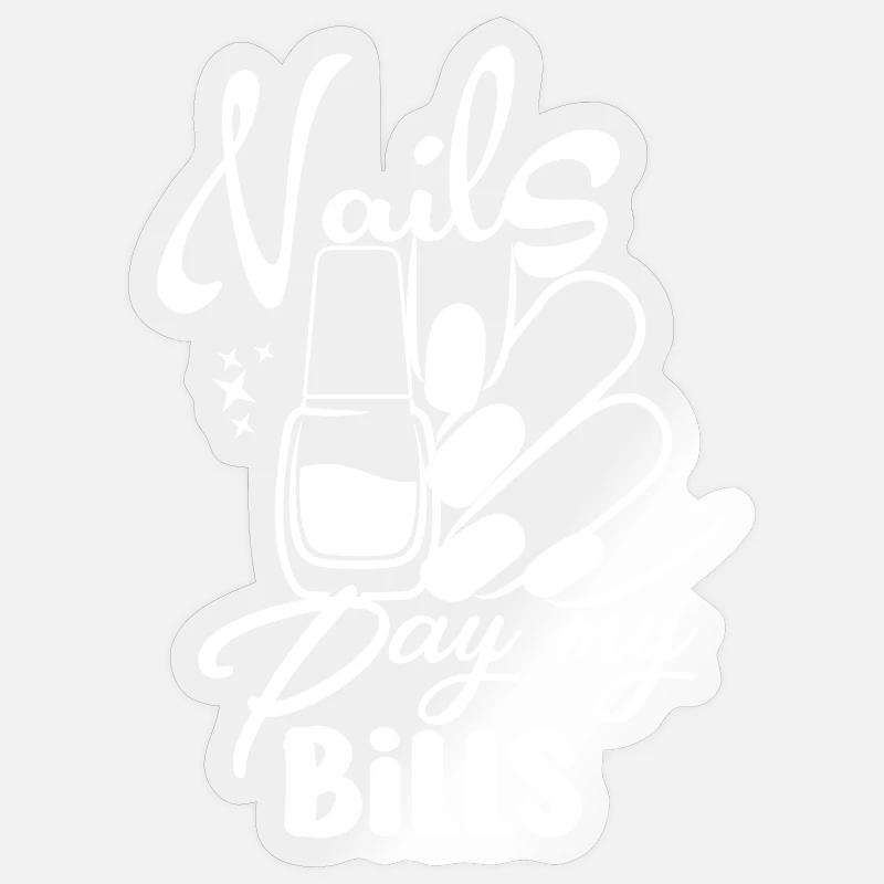 Nails Pay My Bills Manucure - Sticker taille S (10 x 10 cm) - brillant transparent