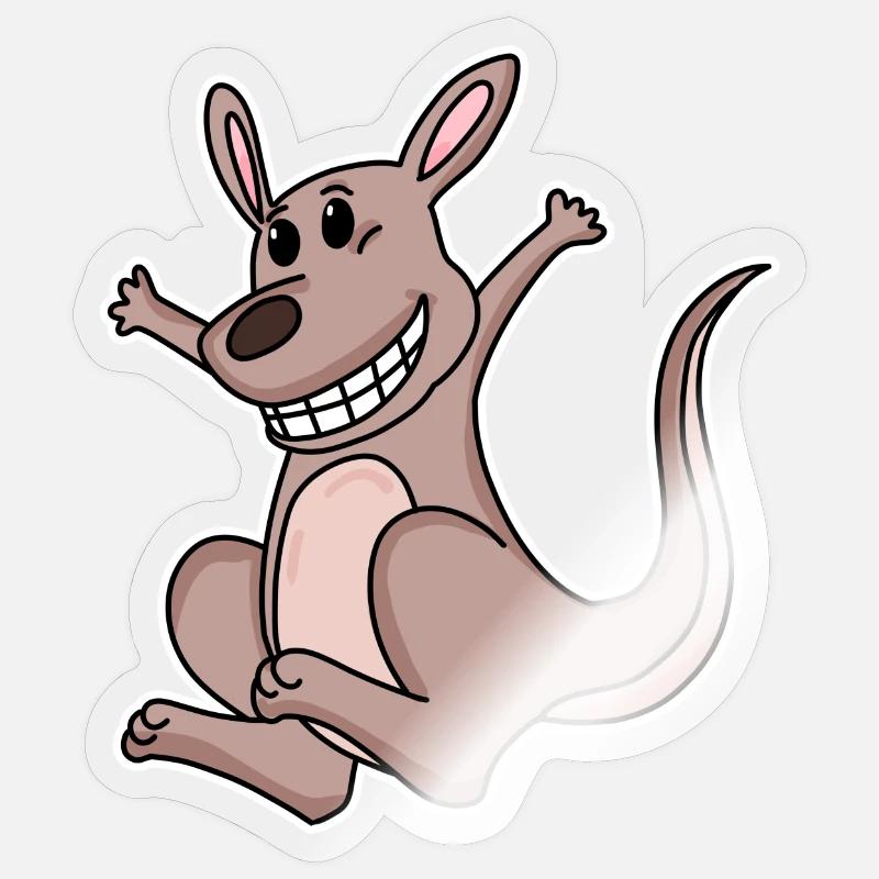 Kangaroo - Sticker size S (10 x 10 cm) - transparent glossy