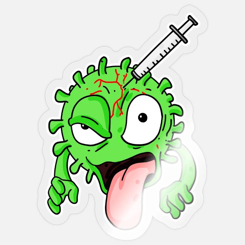 Virus Impfung - Sticker Größe S (10 x 10 cm) - Transparent glänzend