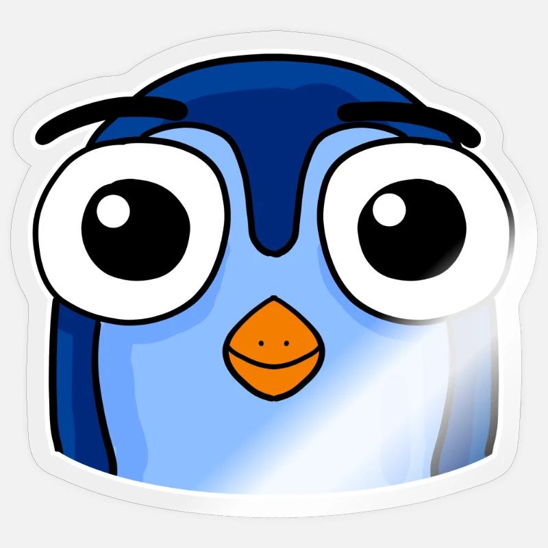Penguin Head - Sticker size S (10 x 10 cm) - transparent glossy