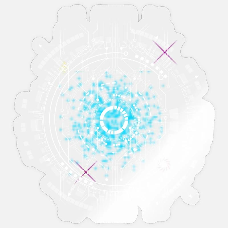 computer Space cpu pc Nerd Circuit Board Warp geek ai ki Sticker size S (10 x 10 cm)