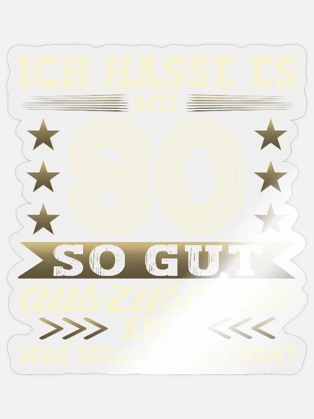 Jahrgang 1943 80. Geburtstag Geschenk Mann Frau - Sticker Größe S (10 x 10 cm) - Transparent glänzend