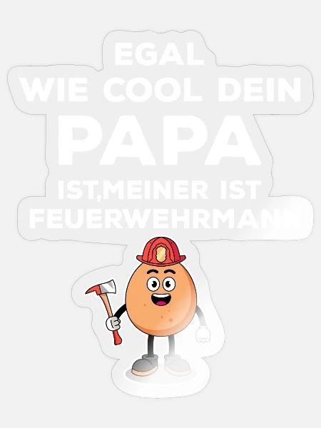 Feuerwehr Feuerwehrmann Papa Kind - Sticker Größe S (10 x 10 cm) - Transparent glänzend
