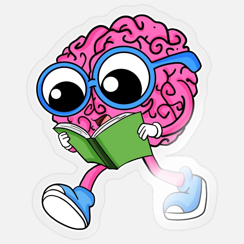 Brain reading - Sticker size S (10 x 10 cm) - transparent glossy