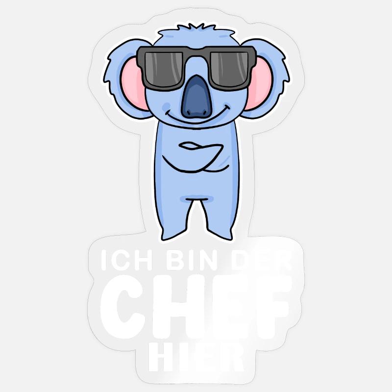 Cool Koala Chef - Sticker Größe S (10 x 10 cm) - Transparent glänzend