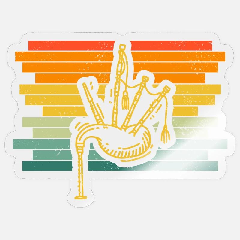 Dudelsack Dudelsackspieler Sackpfeife - Sticker Größe S (10 x 10 cm) - Transparent glänzend