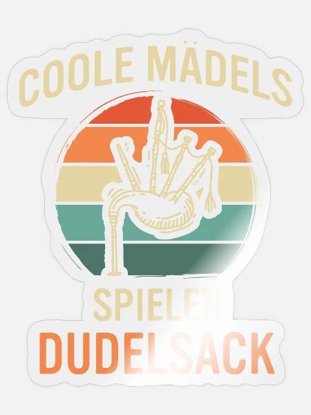 Dudelsack Dudelsackspieler Sackpfeife - Sticker Größe S (10 x 10 cm) - Transparent glänzend
