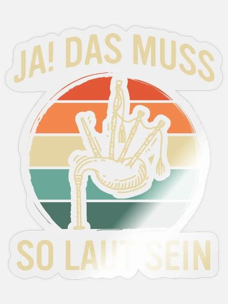 Dudelsack Dudelsackspieler Sackpfeife - Sticker Größe S (10 x 10 cm) - Transparent glänzend