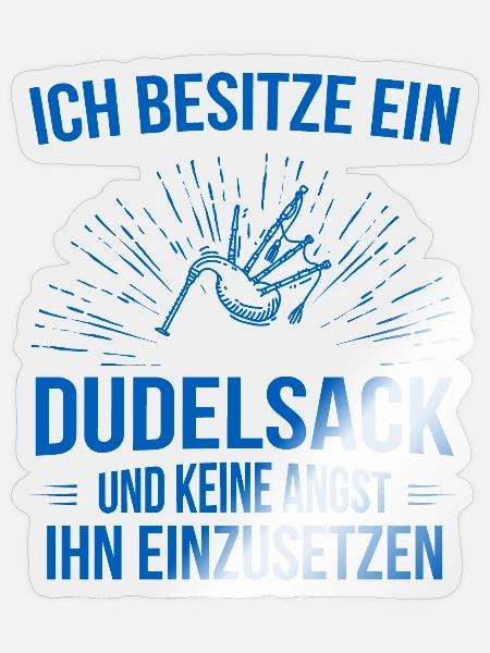Dudelsack Dudelsackspieler Sackpfeife - Sticker Größe S (10 x 10 cm) - Transparent glänzend