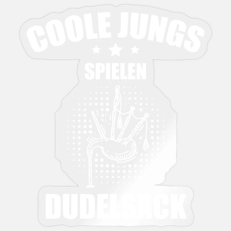 Dudelsack Dudelsackspieler Sackpfeife - Sticker Größe S (10 x 10 cm) - Transparent glänzend