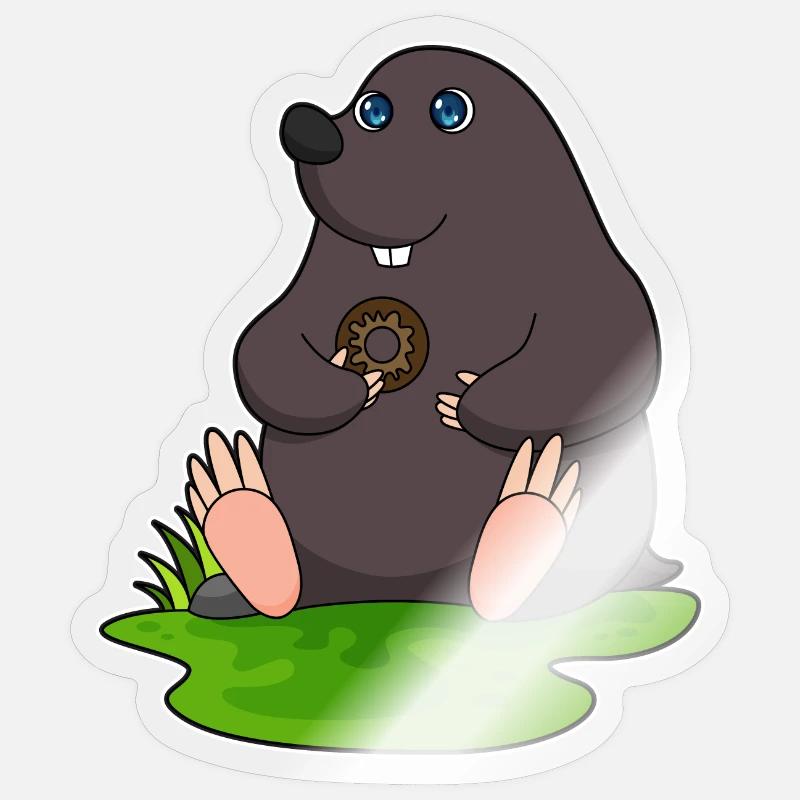 Taupe beignet - Sticker taille S (10 x 10 cm) - brillant transparent