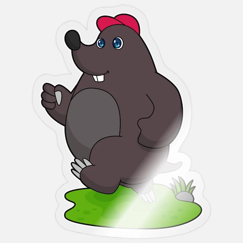 Mole Jogger Jogging - Sticker taille S (10 x 10 cm) - brillant transparent