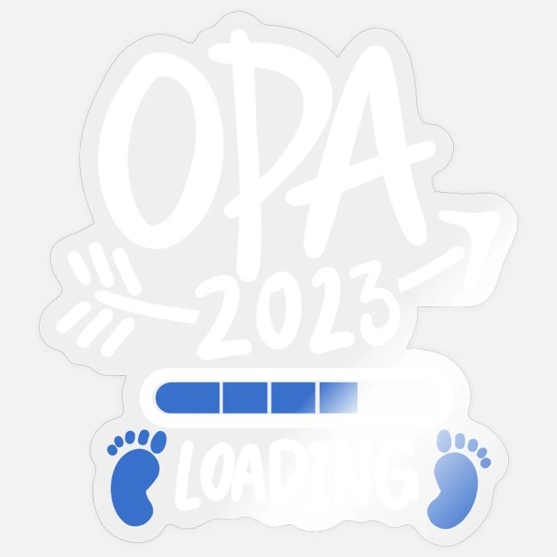 Opa 2023 loading - Opa werden - Bald Opa - Sticker Größe S (10 x 10 cm) - Transparent glänzend