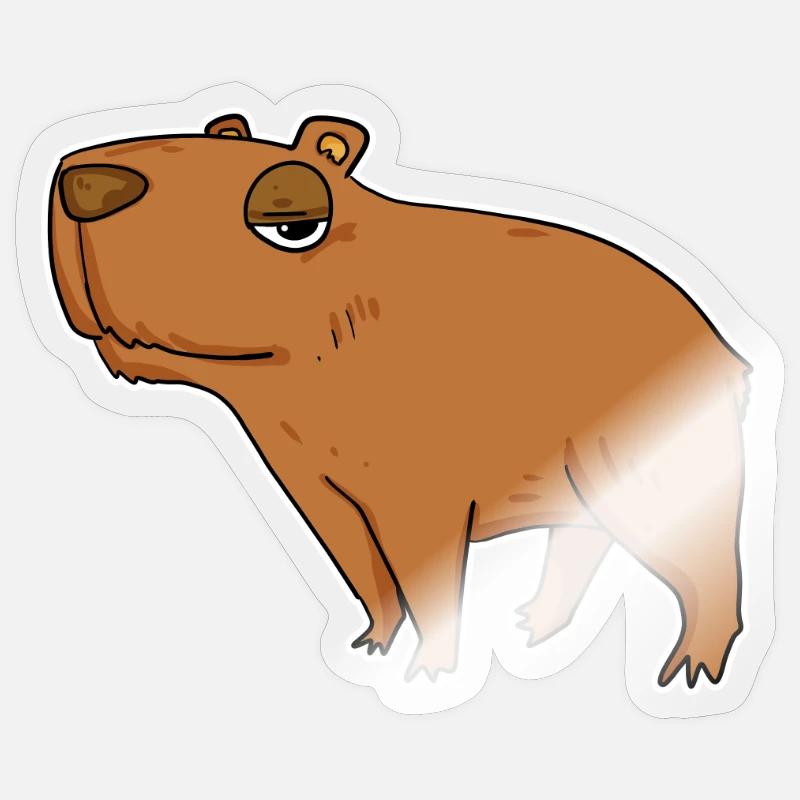 Capybara Capybara Cadeau - Sticker taille S (10 x 10 cm) - brillant transparent
