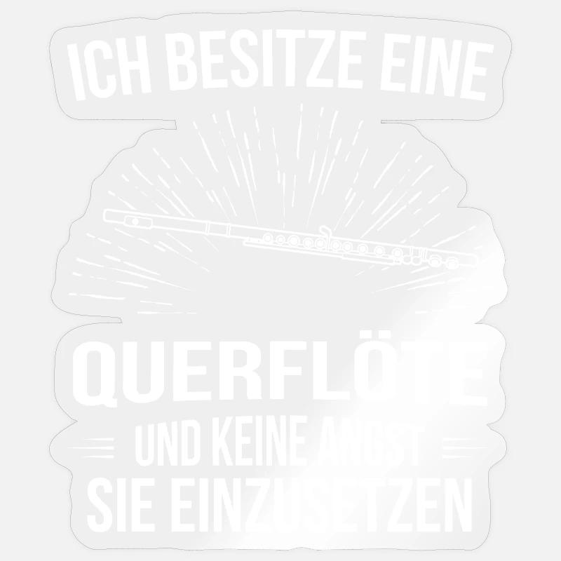 Querflöte Querflötenspieler Querflötist - Sticker Größe S (10 x 10 cm) - Transparent glänzend