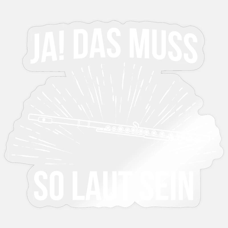 Querflöte Querflötenspieler Querflötist - Sticker Größe S (10 x 10 cm) - Transparent glänzend