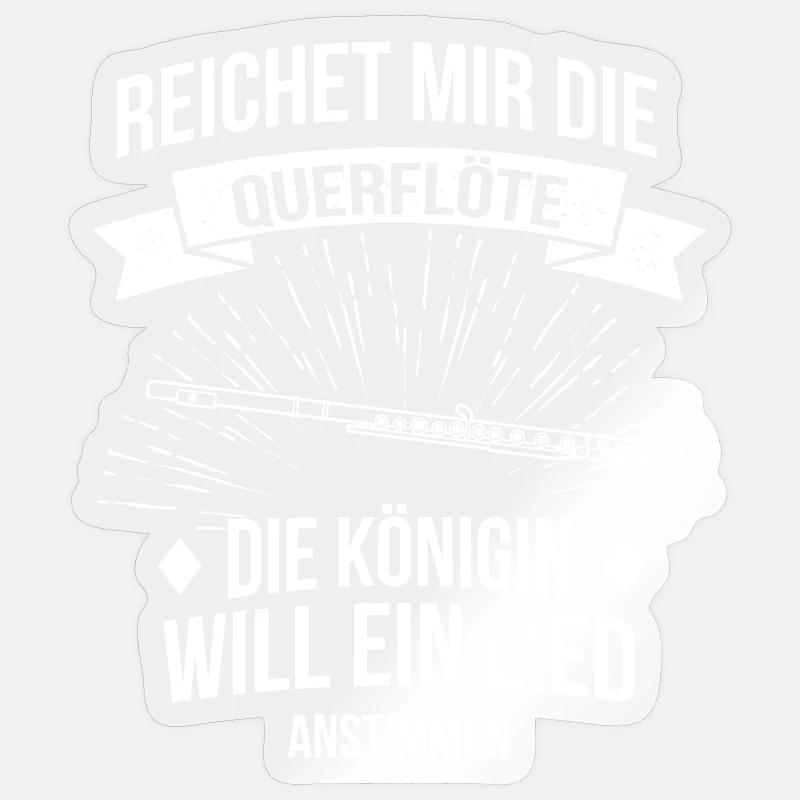 Querflöte Querflötenspieler Querflötist - Sticker Größe S (10 x 10 cm) - Transparent glänzend