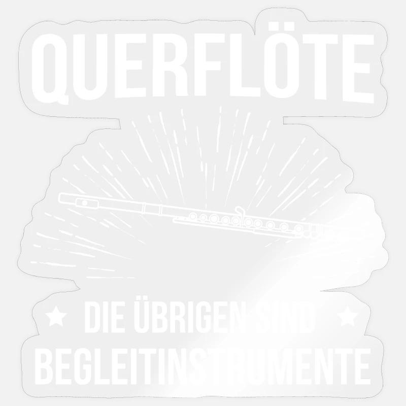 Querflöte Querflötenspieler Querflötist - Sticker Größe S (10 x 10 cm) - Transparent glänzend