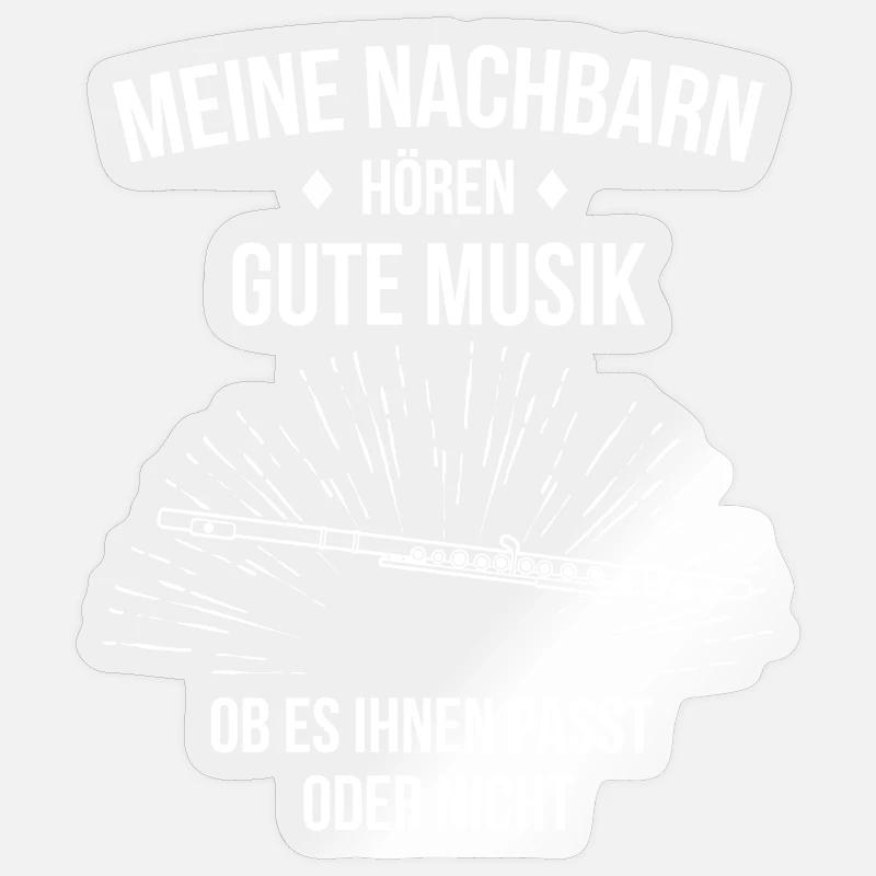 Querflöte Querflötenspieler Querflötist - Sticker Größe S (10 x 10 cm) - Transparent glänzend