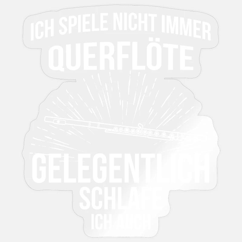 Querflöte Querflötenspieler Querflötist - Sticker Größe S (10 x 10 cm) - Transparent glänzend