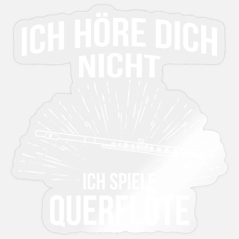 Querflöte Querflötenspieler Querflötist - Sticker Größe S (10 x 10 cm) - Transparent glänzend