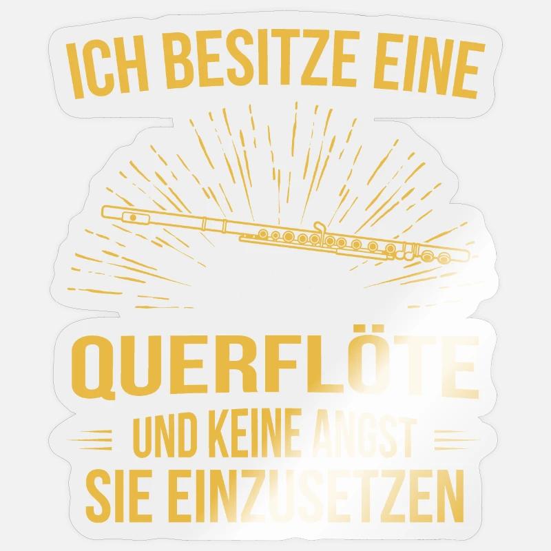 Querflöte Querflötenspieler Querflötist - Sticker Größe S (10 x 10 cm) - Transparent glänzend
